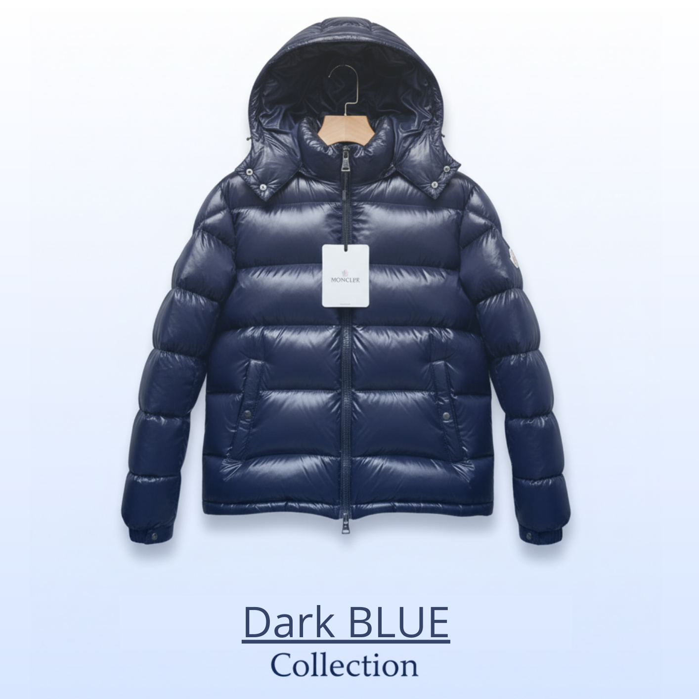 Dark Blue Premium Puffer Jacket with Hood