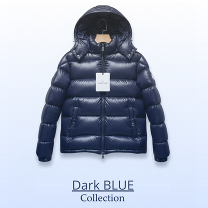 Dark Blue Premium Puffer Jacket with Hood