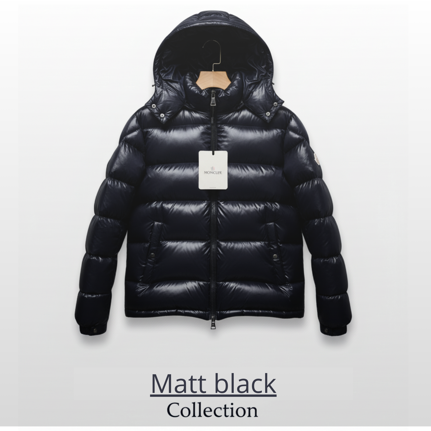 Dark Blue Premium Puffer Jacket with Hood