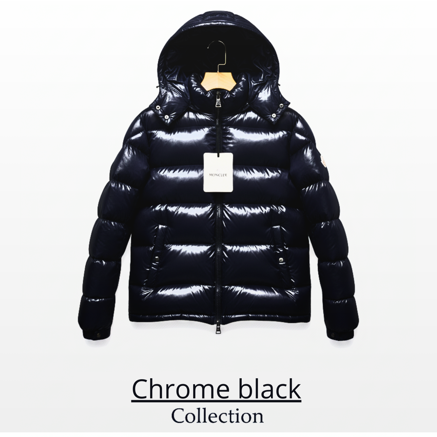 Dark Blue Premium Puffer Jacket with Hood